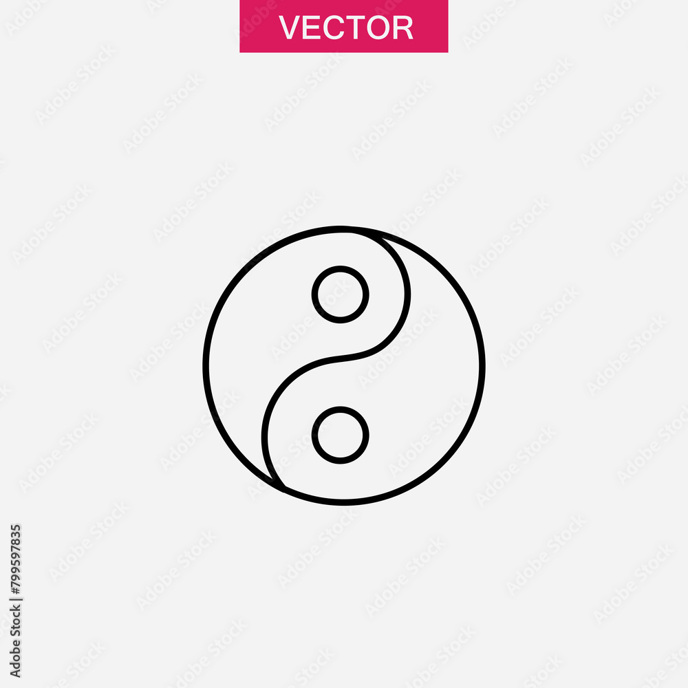 Yin and yang line icon, vector flat liner simple illustration for web and app..eps Yin and yang line icon, vector flat liner simple illustration for web and app..eps