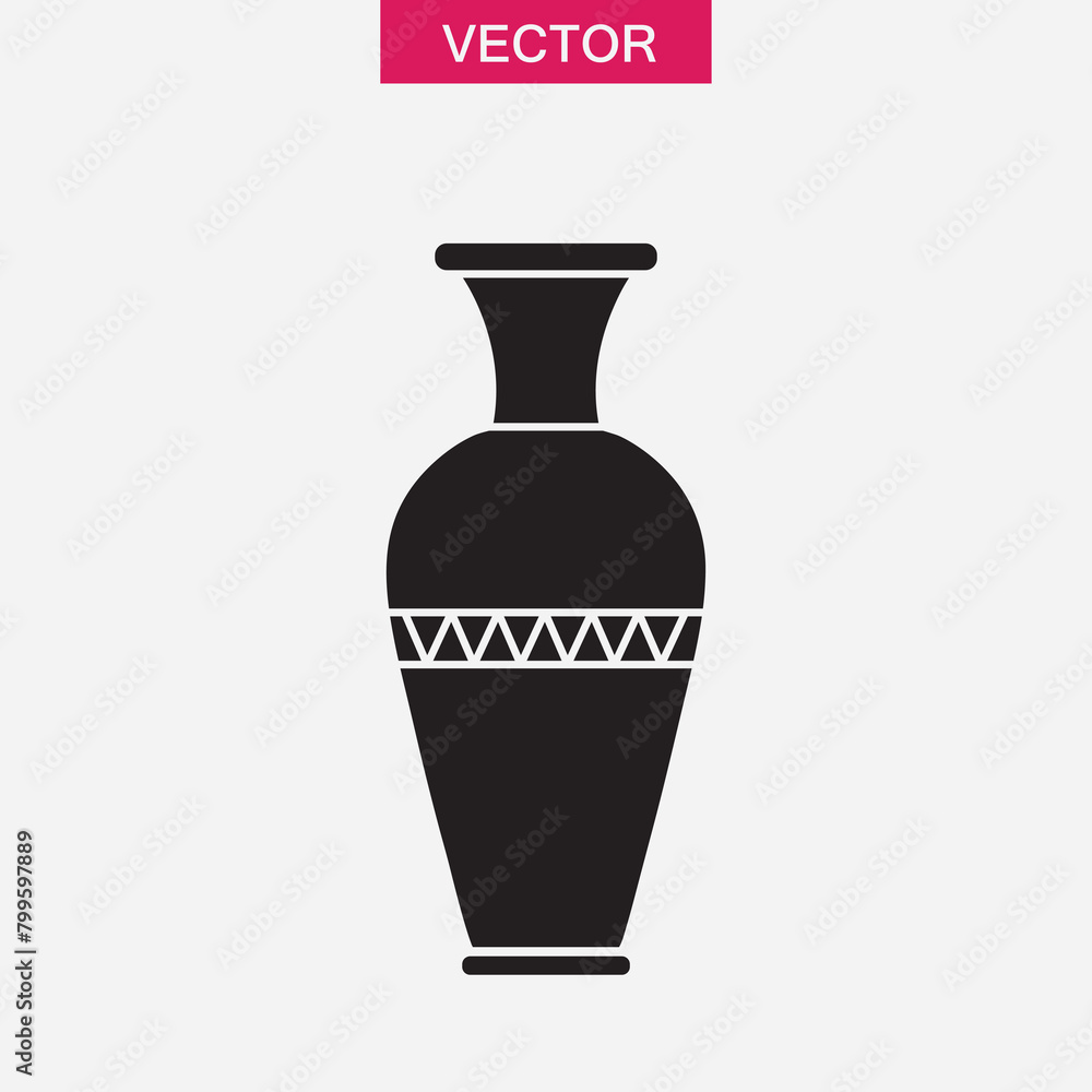Antique vases black icon, vector flat Earthenware amphora icon on white background..eps Antique vases black icon, vector flat Earthenware amphora icon on white background..eps