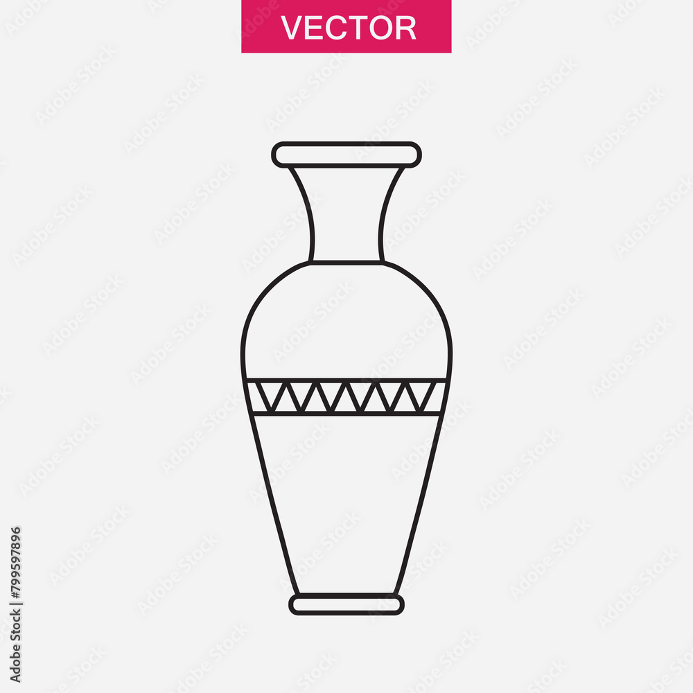 Antique vases outline icon.vector flat liner illustration for web and app..eps Antique vases outline icon.vector flat liner illustration for web and app..eps