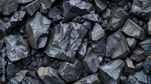 A mosaic of raw glistening coal chunks