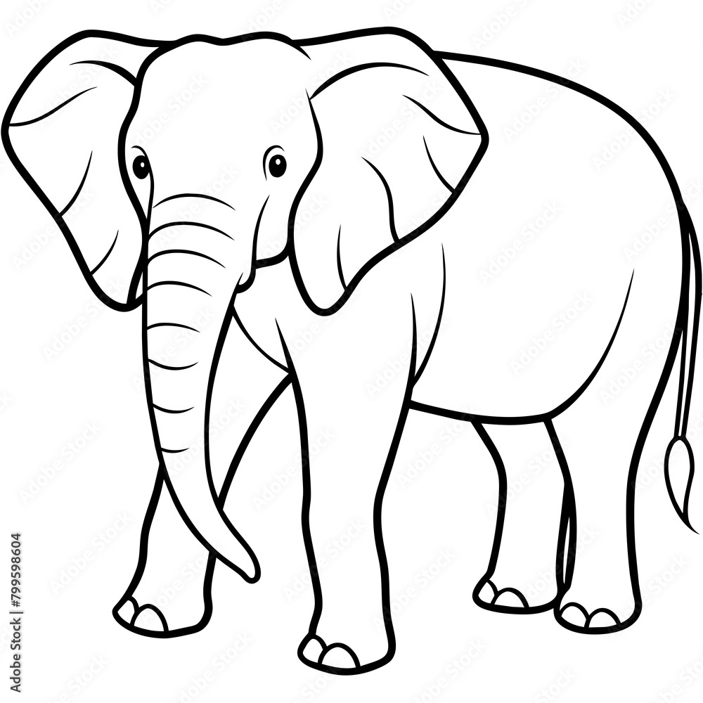Fototapeta premium elephant isolated on white background
