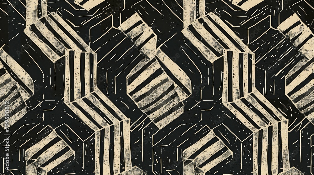 Fototapeta premium Abstract geometric pattern with a vintage feel