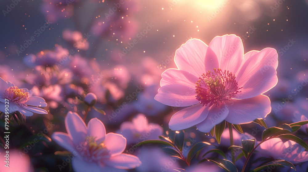 This is a romantic picture light blue and light pink This is a romantic picture light blue and light pink