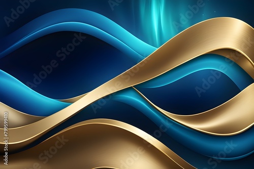 A beautiful blue and gold wave pattern