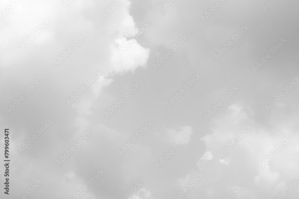 White fluffy cloudy sky background.