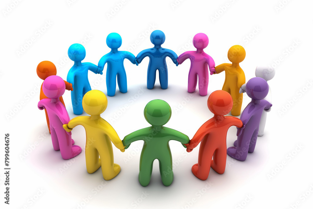 3D Diverse group of individuals joining forces. Generative AI 3D Diverse group of individuals joining forces. Generative AI