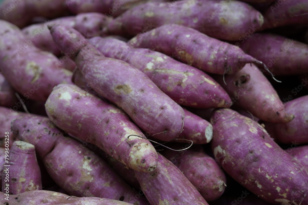 Sweet potato Fruits and Vegetables from Sacolão market Sweet potato Fruits and Vegetables from Sacolão market
