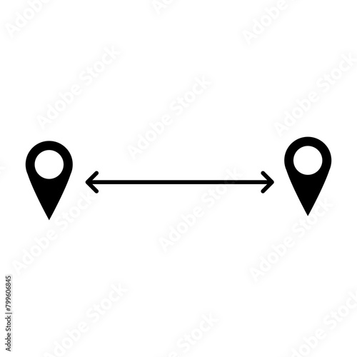 distance icon vector flat trendy style illustration for web and app..eps