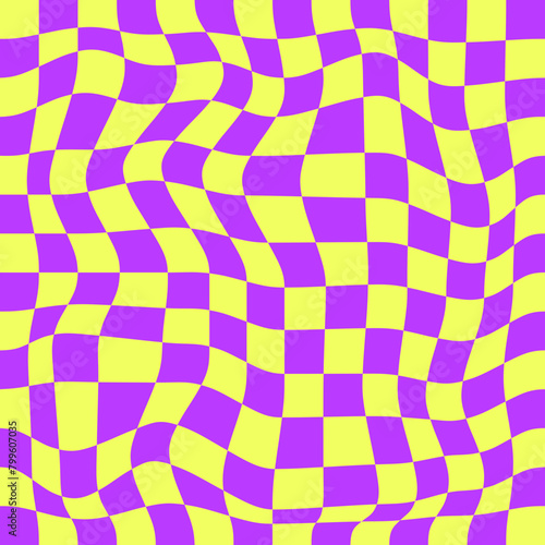 Groovy checkered lilac seamless pattern⁠