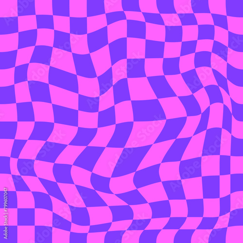 Groovy checkered lilac seamless pattern⁠