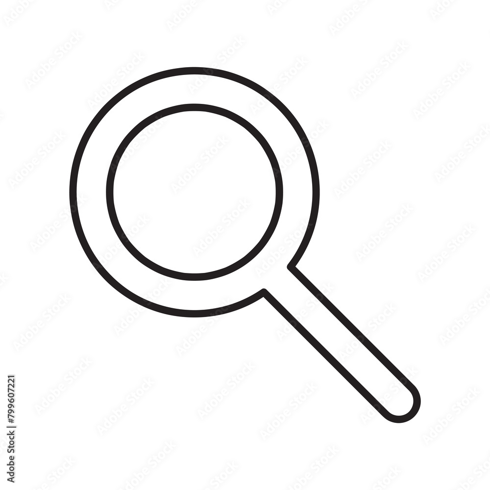 magnifying glass icon vector liner illustration. vector flat search icon. sign on white background..eps magnifying glass icon vector liner illustration. vector flat search icon. sign on white background..eps
