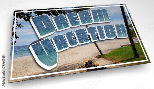 Canvas-taulu Dream Vacation Postcard Travel Destination Beach Scene Paradise Travel Holiday 3