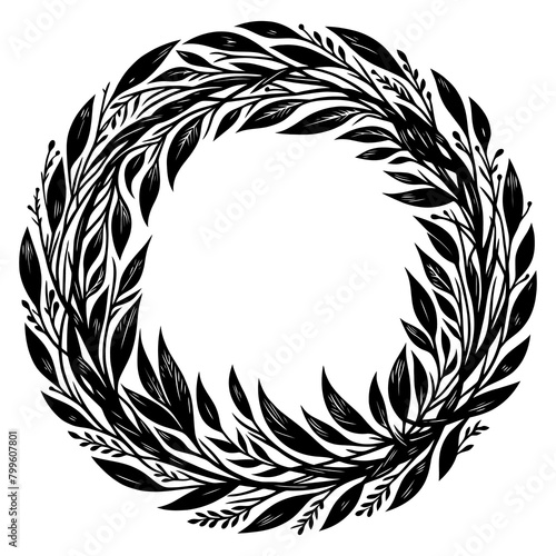 Laurel wreath circle frame