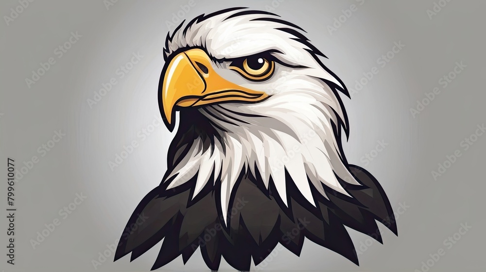illustration of a american eagle head american bald eagle logo	