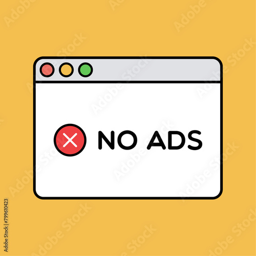 No Ads Window Illustration
