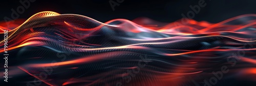 seamless moving wave motion graphic loop mkv file, in the style of light painting, light black and red vray tracing, selective focus background aspect ratio  3:1 photo