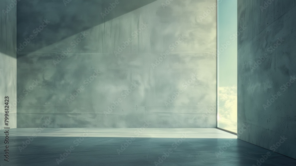Modern concrete room with natural light and shadow Modern concrete room with natural light and shadow