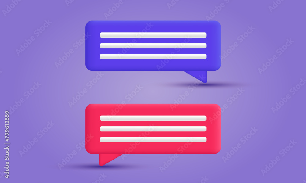 3d icon realistic concept set minimal blank chat boxes vector design 3d icon realistic concept set minimal blank chat boxes vector design
