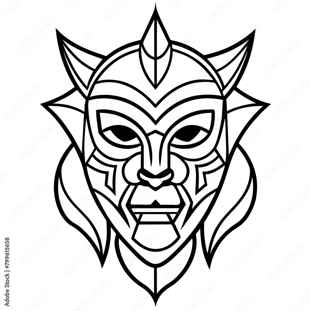 Tribal mask design head tattoo Vector Design and illustration Tribal mask design head tattoo Vector Design and illustration