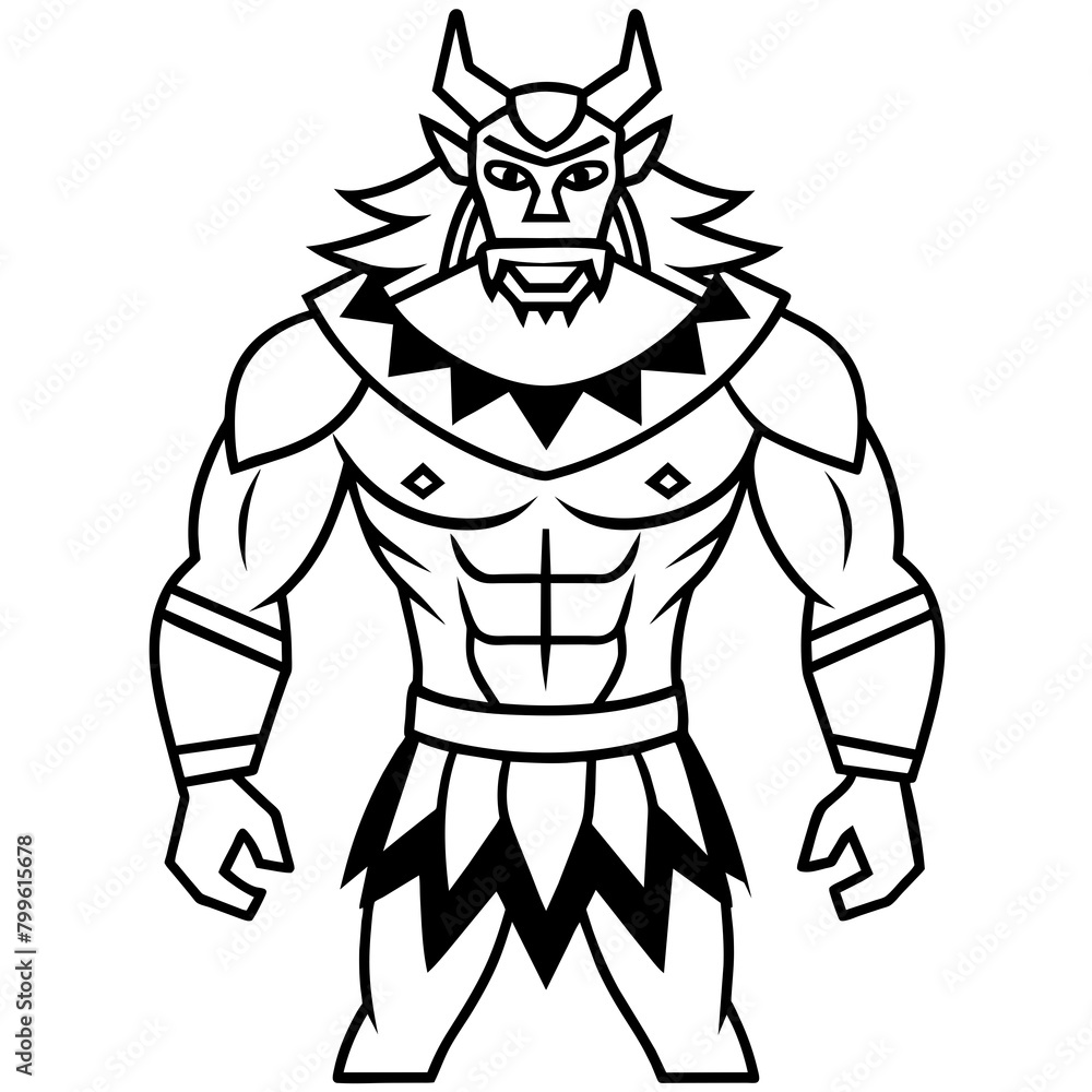 illustration of a tribal beast warrior Vector Design and illustration illustration of a tribal beast warrior Vector Design and illustration