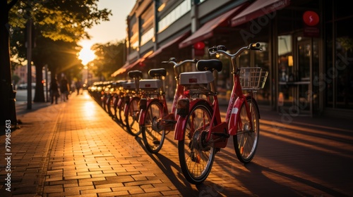 rental bikes in city. photo
