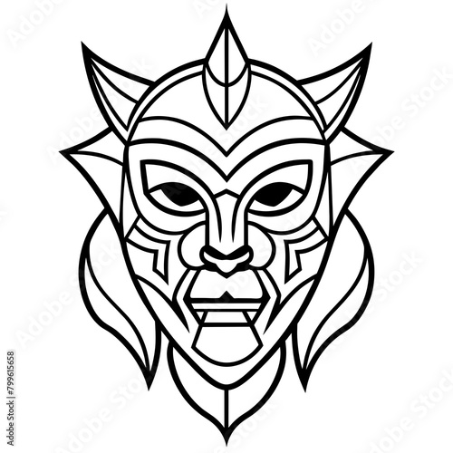 Wallpaper Mural Tribal mask design head tattoo Vector Design and illustration Torontodigital.ca