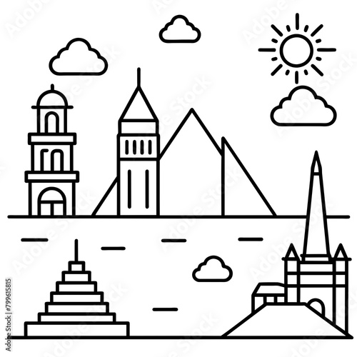vector illustrations of famous place Latest and Premium Vector Design and illustration