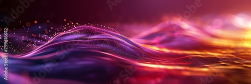 seamless moving wave motion graphic loop mkv file, in the style of light painting, light black, blue,  pink, purple and blue, vray tracing, selective focus background aspect ratio 3:1 photo