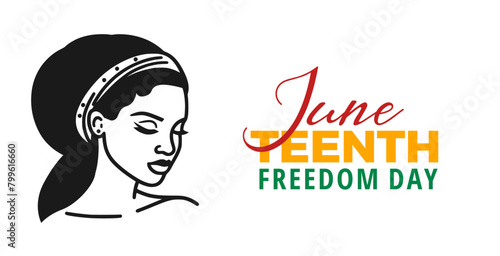The Juneteenth, June 19. Freedom day. Vector illustration. 