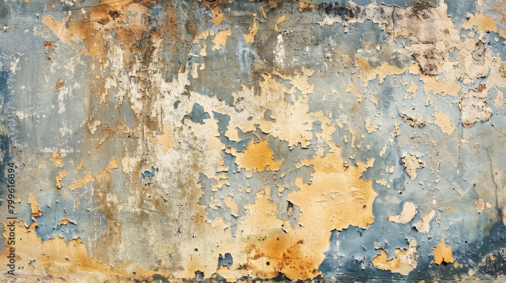 Wall with flaking paint close-up