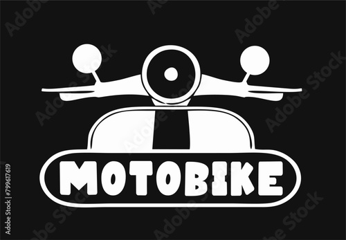motobike with motor scooter silhouette