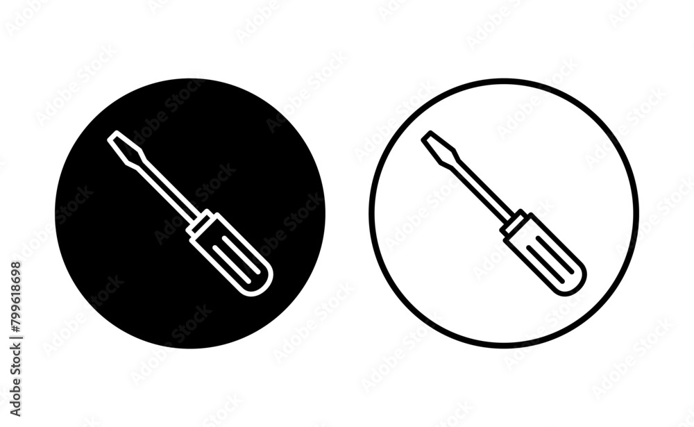 Screwdriver icon set. tools icon vector Screwdriver icon set. tools icon vector