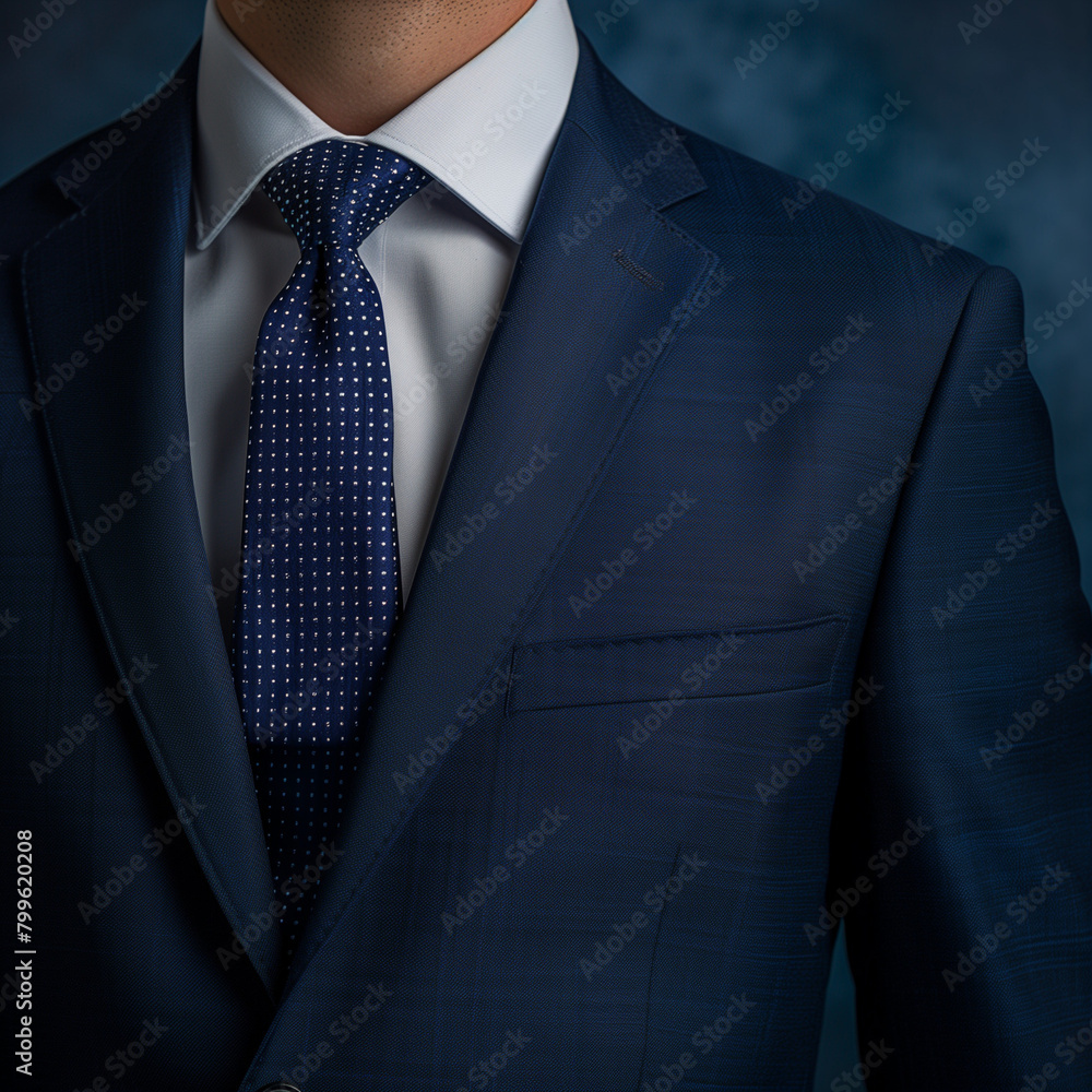 a navy man’s suit with a studio background a navy man’s suit with a studio background