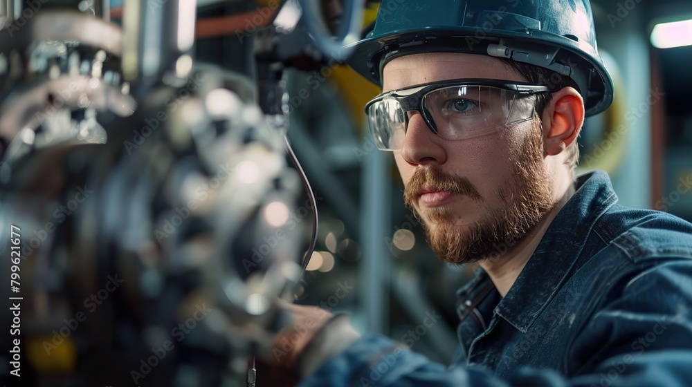 portrait photo of a fresh graduate mechanical engineer in a safety helmet, conducting equipment inspections and troubleshooting mechanical systems portrait photo of a fresh graduate mechanical engineer in a safety helmet, conducting equipment inspections and troubleshooting mechanical systems