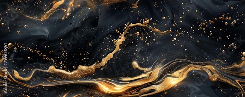 black and gold liquid marble