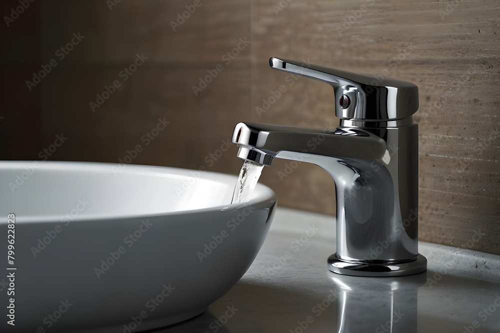 Clean chrome tap and washbasin
Clean chrome tap and washbasin