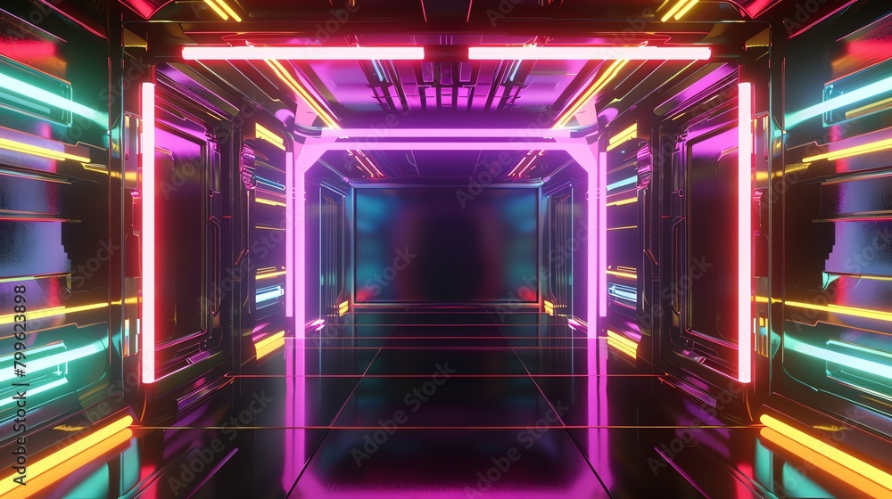 neon frame on black background, retro futurism aspect ratio 16:9 neon frame on black background, retro futurism aspect ratio 16:9