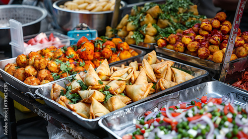 A_colorful_array_of_Indian_stree food