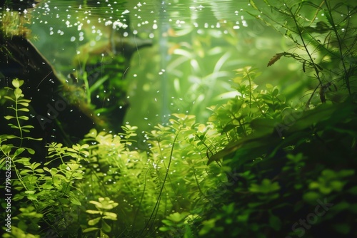Freshwater planted aquarium  aquascape  with live plants
