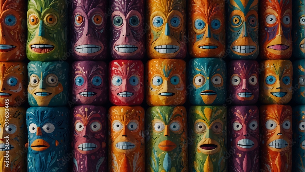A vibrant tapestry of animated beings, each infused with its own unique blend of colors and personality ai_generated