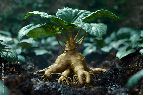 Unearthing the Transformative Potential of Ancient Botanical Roots in a Cinematic,Hyper-Detailed 3D Render © lertsakwiman
