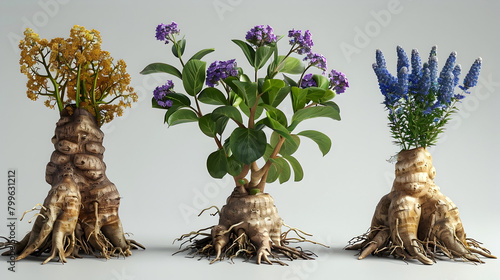 Unveiling the Mystique of Ancient Medicinal Herbs:Mandrake,Blue Cohosh,and Angelica Sinensis Roots in Captivating photo