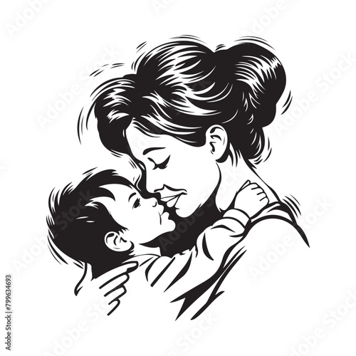 Mother Love Vector Images on white background