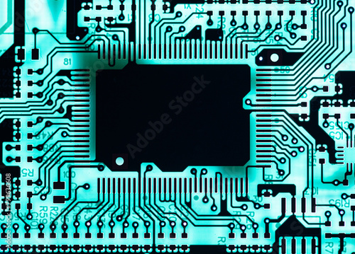 Abstract,close up of Mainboard Electronic background. (logic board,cpu motherboard,circuit,system board,mobo) © pinglabel