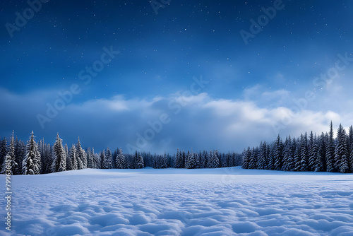 Winter Wonderland: Snow-covered trees in a serene landscape, with a frosty forest, icy road, and a golden sunset