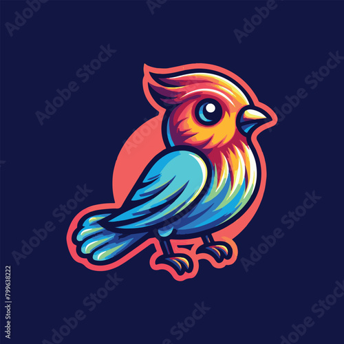 Modern and simple parrot bird logo illustration