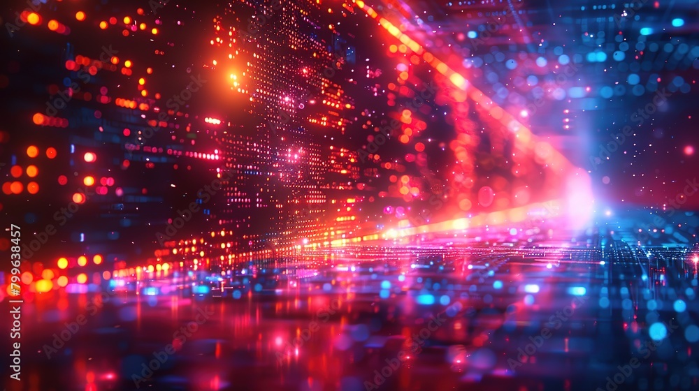 Futuristic tech wallpaper featuring abstract blue light bands intertwined with geometric shapes, embodying surrealism Futuristic tech wallpaper featuring abstract blue light bands intertwined with geometric shapes, embodying surrealism
