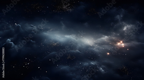 Digital dark scene with small stars abstract graphic poster web page PPT background