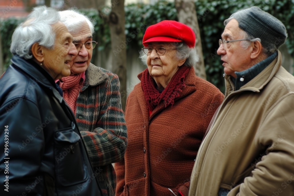 Portrait of an elderly couple on a walk in the city. Portrait of an elderly couple on a walk in the city.
