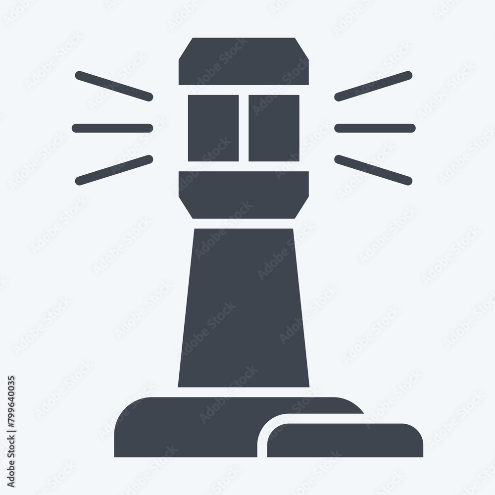 Icon Light House. related to Navigation symbol. glyph style. simple design illustration Icon Light House. related to Navigation symbol. glyph style. simple design illustration